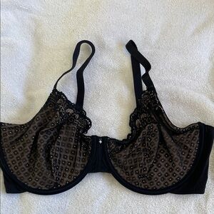Simply Vera Vera Wang Black and Brown Lace Bra 38DD